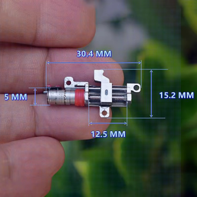 SAFENH Micro Tiny 5 mm Präzisions-Planetengetriebe für Schrittmotor, 2 Phasen, 4 Drähte mit linearer Schraube und Metallschieber-Zubehör in Silber - Bild 3