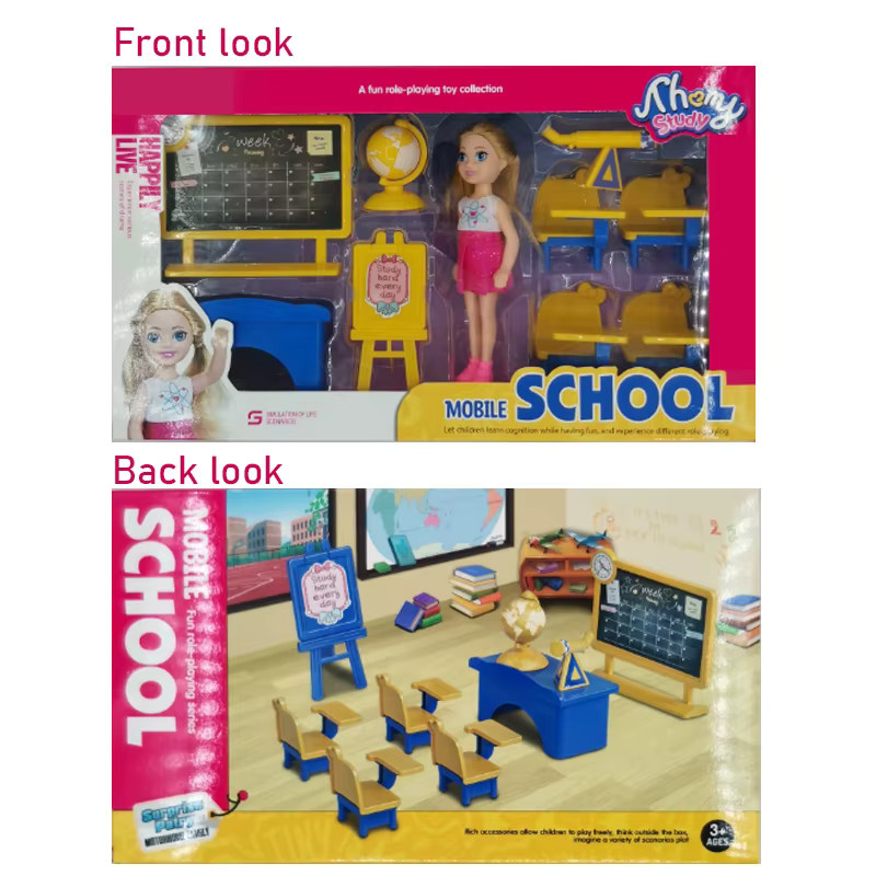 KIEKA Puppe und Zubehör, Rollenspiel Spielset, 14cm, ab 3 Jahre - Bild 3