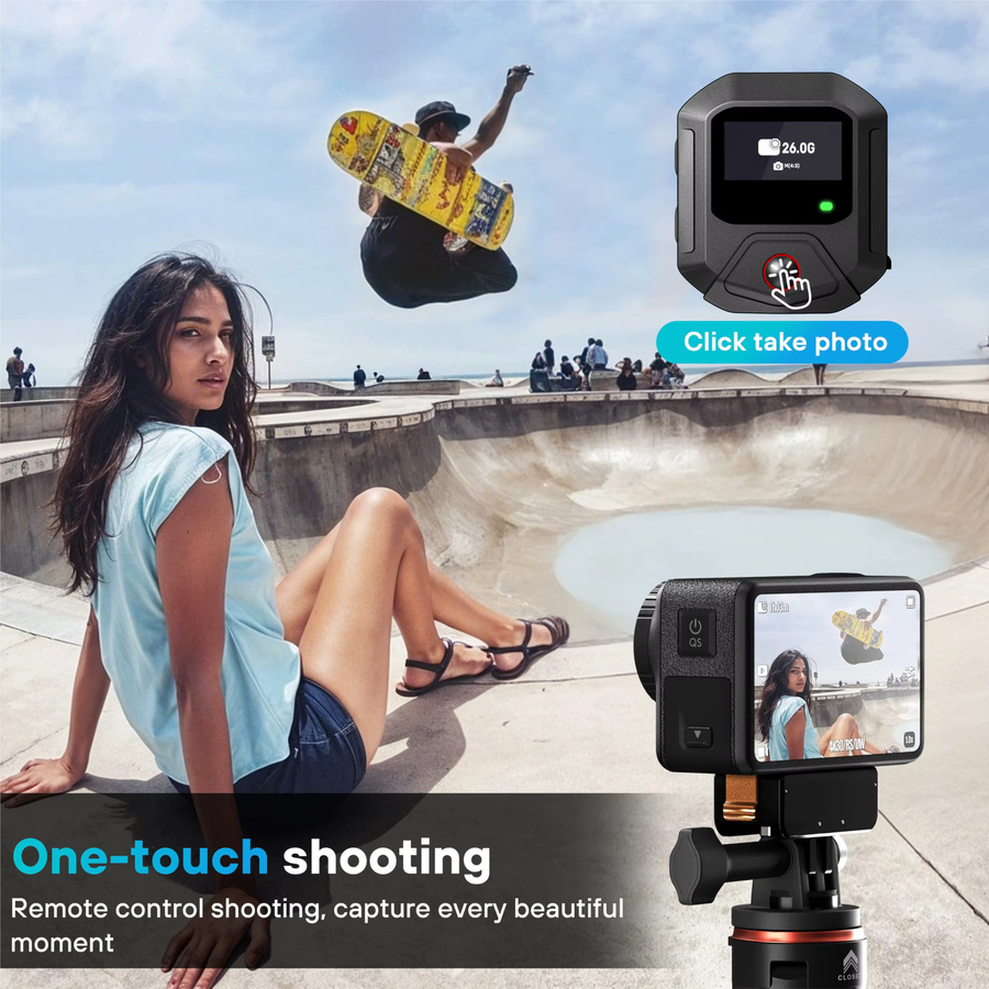 DJI Bluetooth-Fernbedienung mit integriertem GPS für Osmo Action 6, Action 5 Pro und Action 4 in Schwarz inklusive Handschlaufe und Fahrradhalterung - Bild 4