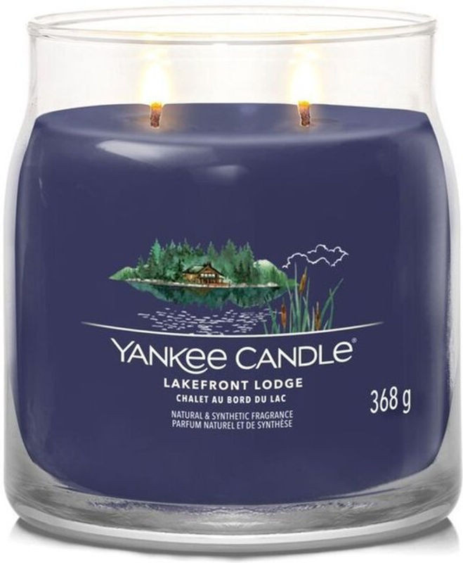 Yankee Candle Duftkerze Lakefront Lodge Signature Medium Jar, 368 g, Blau/Mehrfarbig - Bild 1