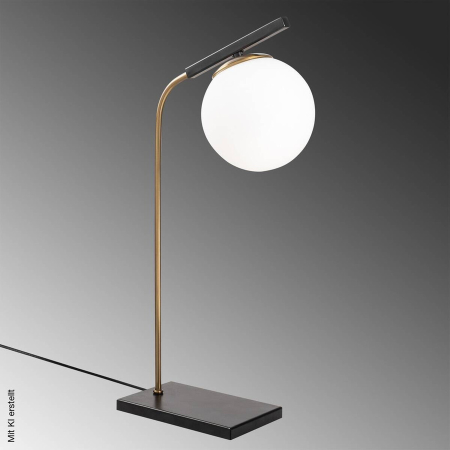 Opviq Tischleuchte aus Glas und Metall in Gold und Schwarz, B/T/H: 26 x 15 x 55 cm, E27 - Bild 2