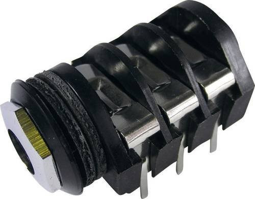 Cliff CL1334A Klinken-Steckverbinder 6,35mm Buchse, horizontaler Einbau, 3-polige Stereo-Buchse, Schwarz - Bild 1