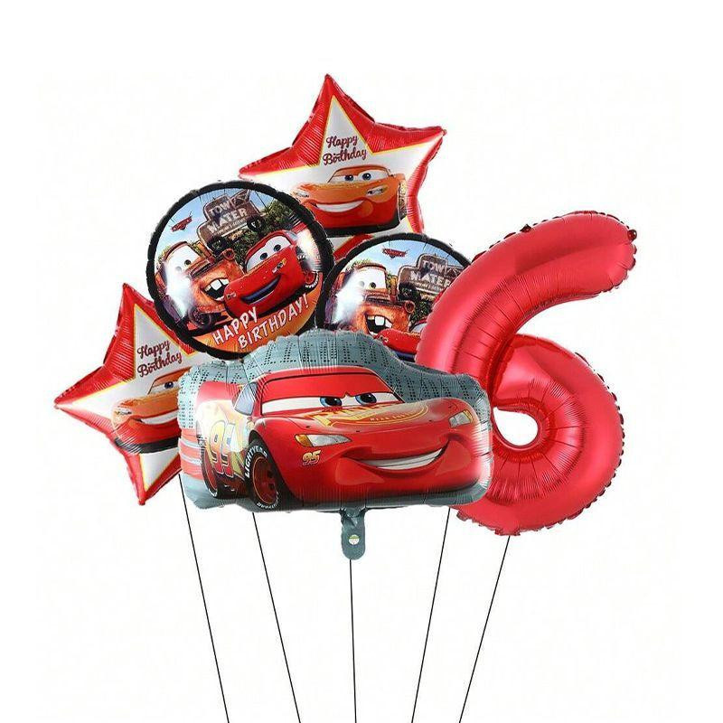 Molia Rennauto Aluminium-Folienballon Set zur Dekoration für Kindergeburtstage - Bild 1