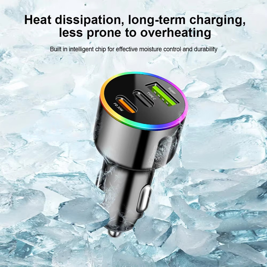 Kebidumei USB Typ C Autoladegerät mit 60 W Schnellladung PD, Schwarz - Bild 5