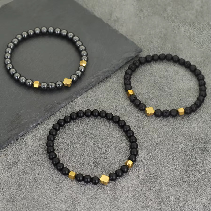 Noter Armband, Hämatit, 6mm, Unisex - Bild 1