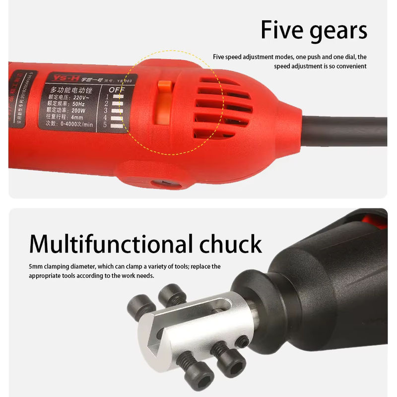 Tungfull Elektrische Doppelfunktions-Säbelsäge zum Schleifen, Schärfen und Entgraten von Metall in Rot - Bild 3