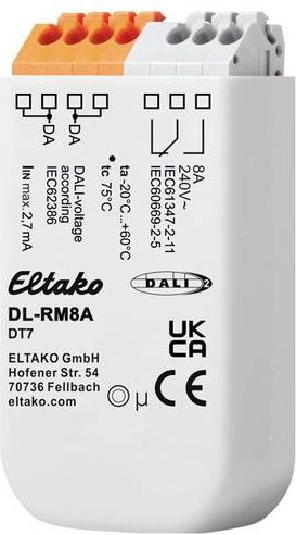 Eltako DL-RM8A Schaltaktor Unterputz in Weiß mit einer Schaltleistung von max. 1000W - Bild 1