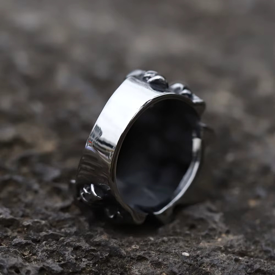 Ring Edelstahl, Schwarz, Schädel, Herren - Bild 3