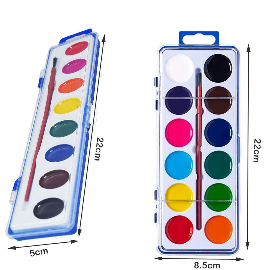 Waschbares Aquarellfarben-Set mit Wasserpinsel und Palette in Multicolour für Kinder - Bild 5