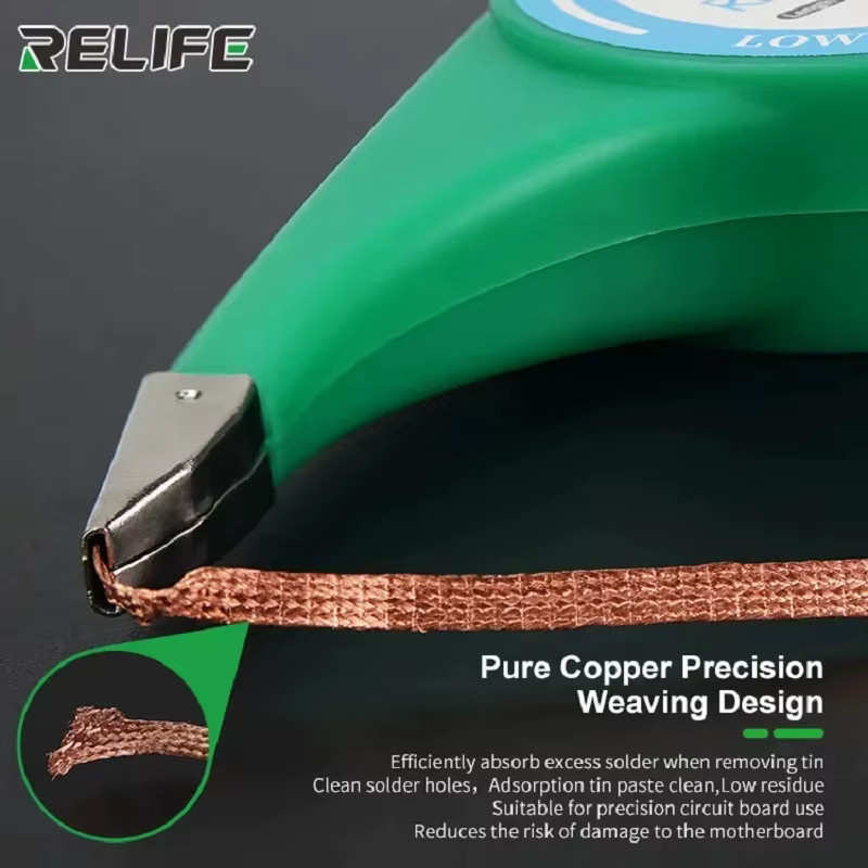 Relife RL-1520 Lötlitze zum Entfernen von Lötzinn für die PCB-Reparatur in Grün - Bild 3