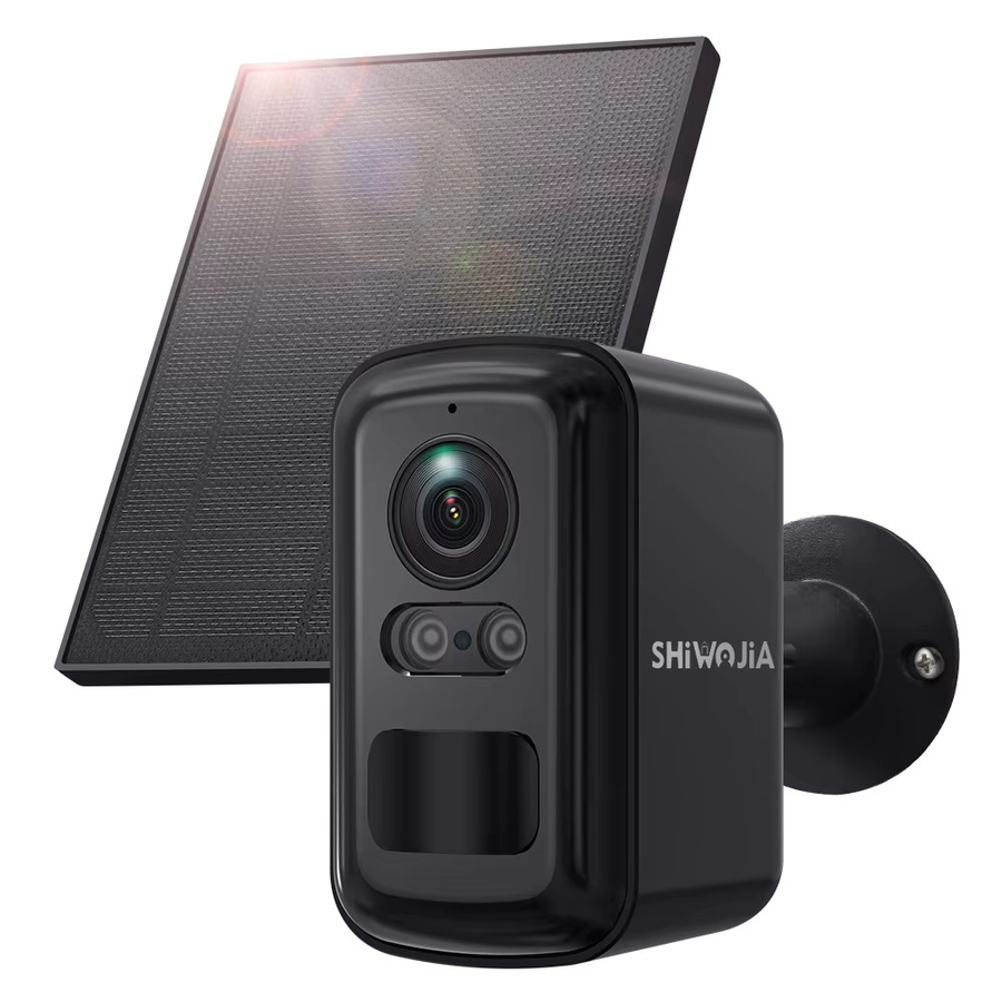 SHIWOJIA 3MP Solarkamera mit 4G und WIFI, kabellose Outdoor Bullet Überwachungskamera in Schwarz mit Zwei-Wege-Audio - Bild 7