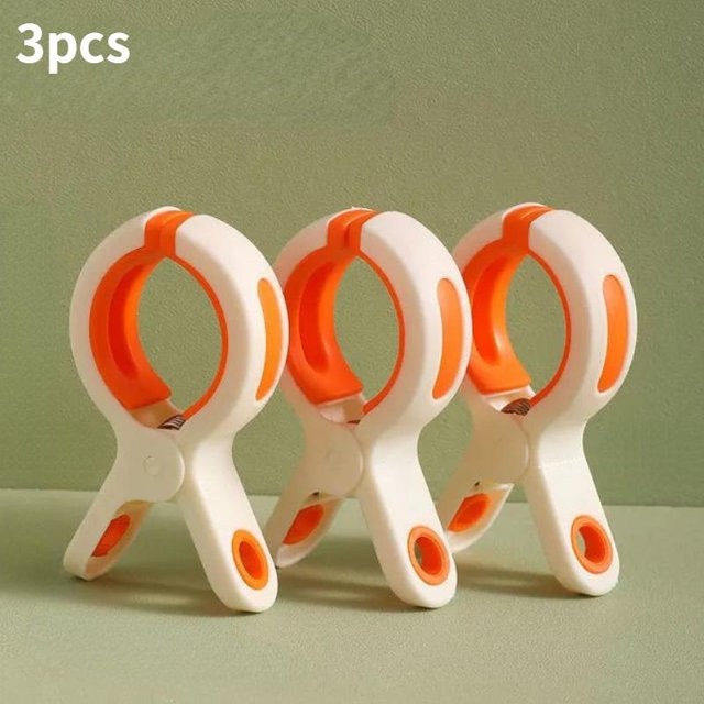 SEEQS Strandtuch-Clips aus Kunststoff, 3 Stück, windfeste Wäscheklammern für Quilt und Handtuch, orange - Bild 1