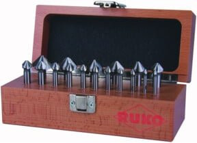 RUKO Kegel- und Entgratsenker-Satz DIN 335 Form C 90 Grad HSS in Silber für rostfreien Stahl, Bronze und Gusseisen - Bild 1