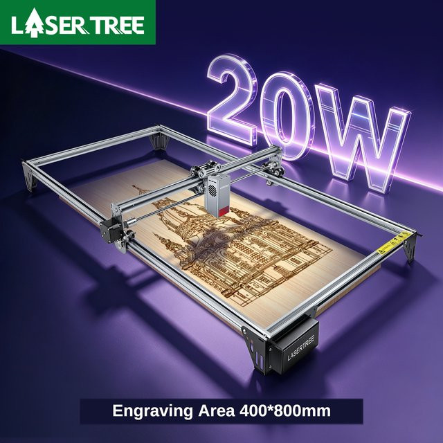 LASER TREE K1 Mini Plus 20W Lasergraviergerät in Silber zum Schneiden von Metall und PVC mit 10000mm/min - Bild 1