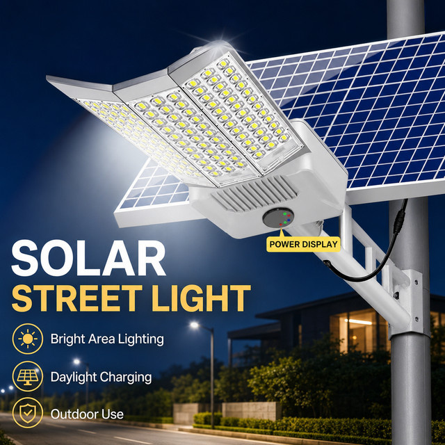 YQCHEZI Solar-Flutlicht in Weiß mit Bewegungssensor und 6500 K Kaltweiß für Garten und Außenbereich - Bild 1