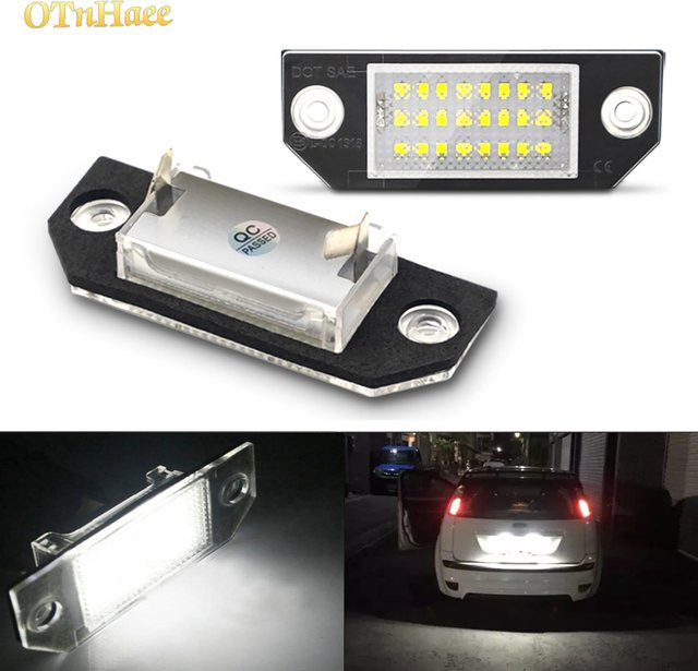 2er-Set OTNHAEE LED Kennzeichenleuchten für Ford Focus MK2 und Ford C-MAX, Weiß, 6000 Kelvin, fehlerfrei - Bild 1