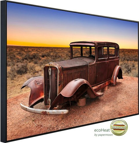 papermoon Infrarotheizung EcoHeat Rout 66 Oldtimer mit Matt-Effekt in Bunt, App-Steuerung und Überhitzungsschutz - Bild 1