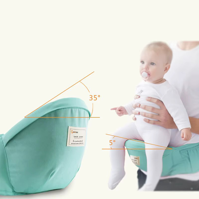 Ergonomische Babytrage Ring Sling für 0-36 Monate mit Hüftsitz und Känguru-Funktion in Grün und Türkis - Bild 3