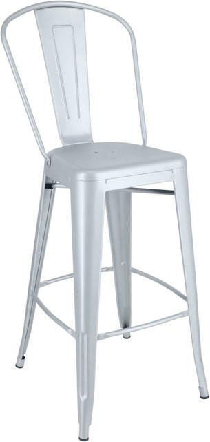 PULSIVA Barstuhl Ferano im Industriedesign, Silber, 2er Pack, B/T/H: 45,5 x 54,5 x 118,4 cm - Bild 1