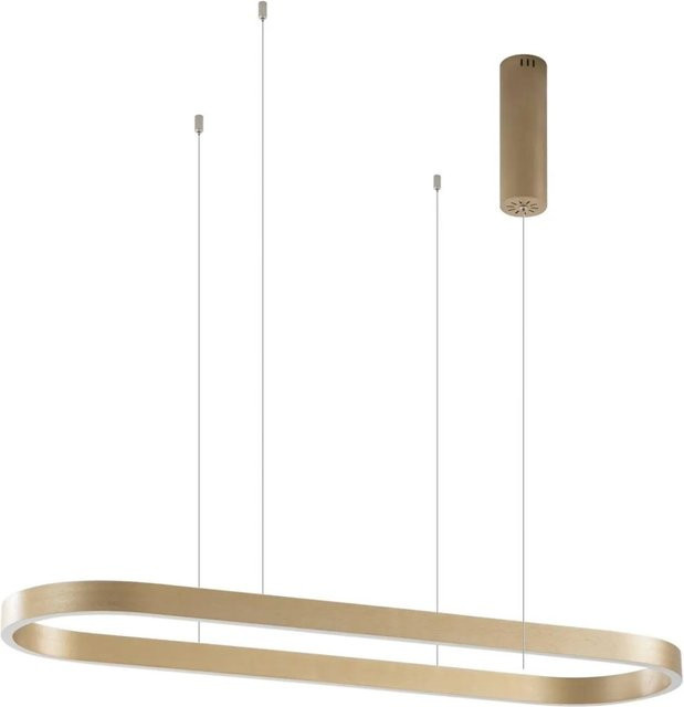 Lucande Melinay Smart Home LED Pendelleuchte aus Aluminium in Gold Messing mit Leselampe und Fernbedienung, dimmbar - Bild 1