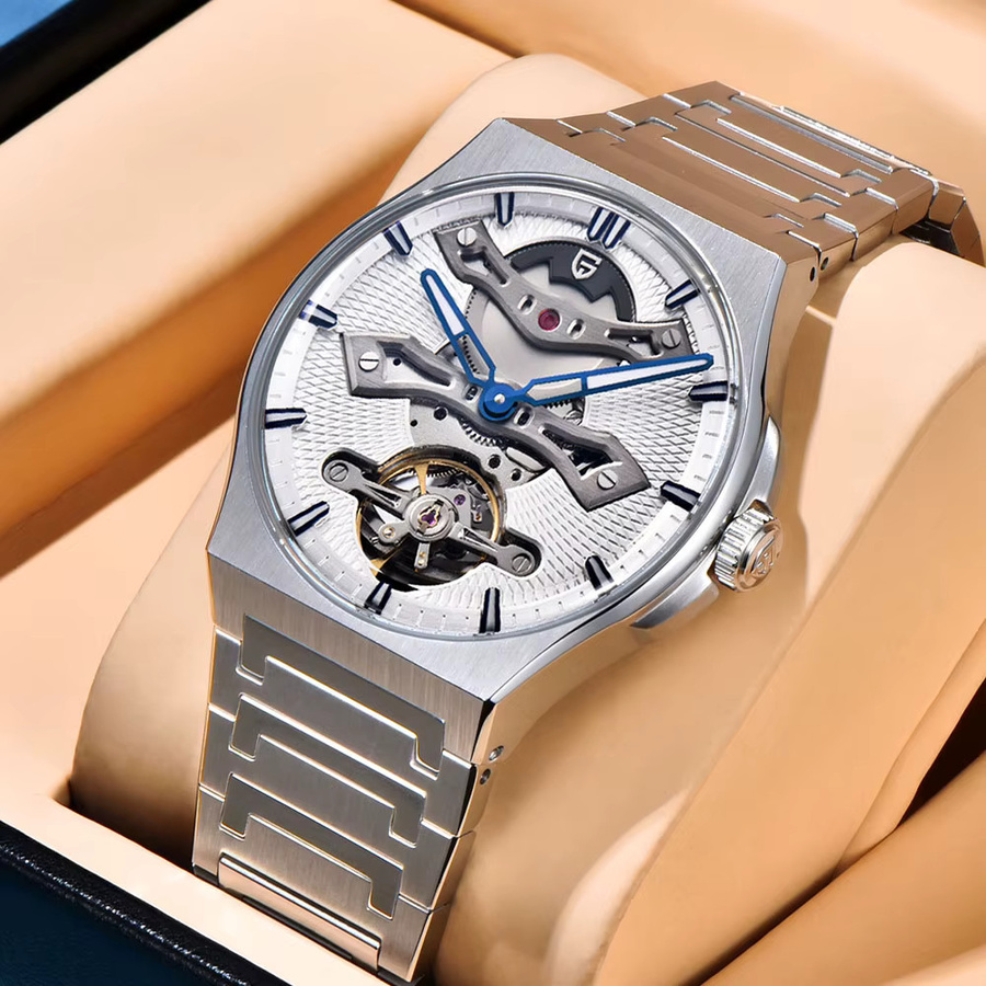 PAGANI DESIGN Armbanduhr Automatik, Edelstahl, Weiß, 42 mm, Herren - Bild 3
