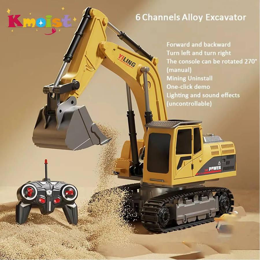 Kmoist Bagger, Fernbedienung, Metall, mit Licht und Sound, Gelb - Bild 3