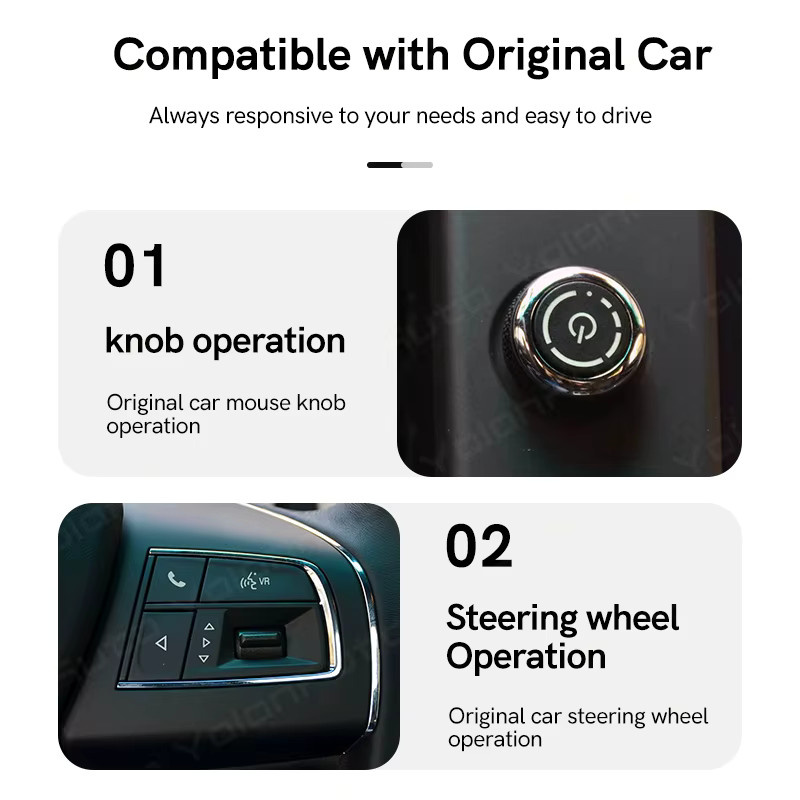 YolanAuto Kabelloses CarPlay und Android Auto Interface für Maserati Quattroporte und Ghibli 2014-2016 mit Mirror-Link und AirPlay in Schwarz - Bild 3