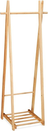 Relaxdays Kleiderständer aus Kiefernholz in Natur, zusammenklappbar, H: 153 cm, B: 62 cm, T: 45 cm