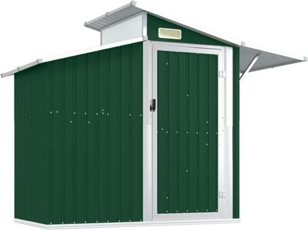 Vidaxl Geräteschuppen aus verzinktem Stahl in Grün, B/T/H: 270 x 130 x 208,5 cm