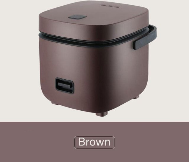 Yiran Furniture Mini-Reiskocher, elektrischer Haushalts-Kochautomat und Dampfgarer mit Speisenwärmer Funktion, Braun, 1,2 l - Bild 1