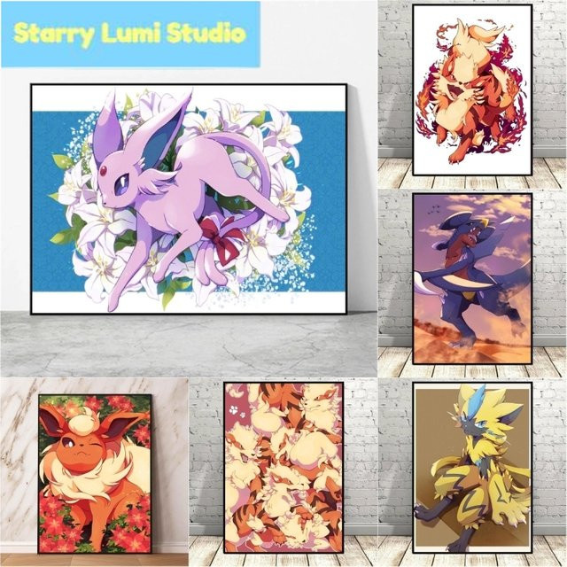 KAYOU Pokemon Espeon Wandbild im Diamant-Druck, Rund, B: 30,0 cm, H: 30,0 cm - Bild 1