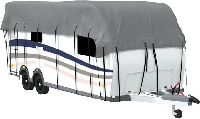 vidaXL Dachplane für Wohnwagen in Grau aus Vliesstoff, B/T: 800 x 300 cm - Bild 1
