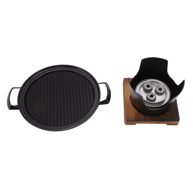 Qiilu Mini-Grill Tabletop aus Gusseisen in Schwarz für eine Person mit abnehmbarer Grillplatte - Bild 5
