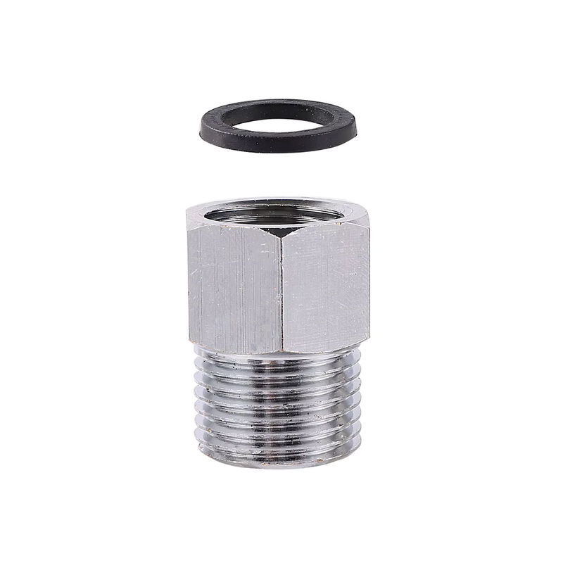 Adhere To Fly Tap Connector M18 auf 1/2 Zoll und 3/4 Zoll Außengewinde, vernickeltes Kupfer, Silber - Bild 2