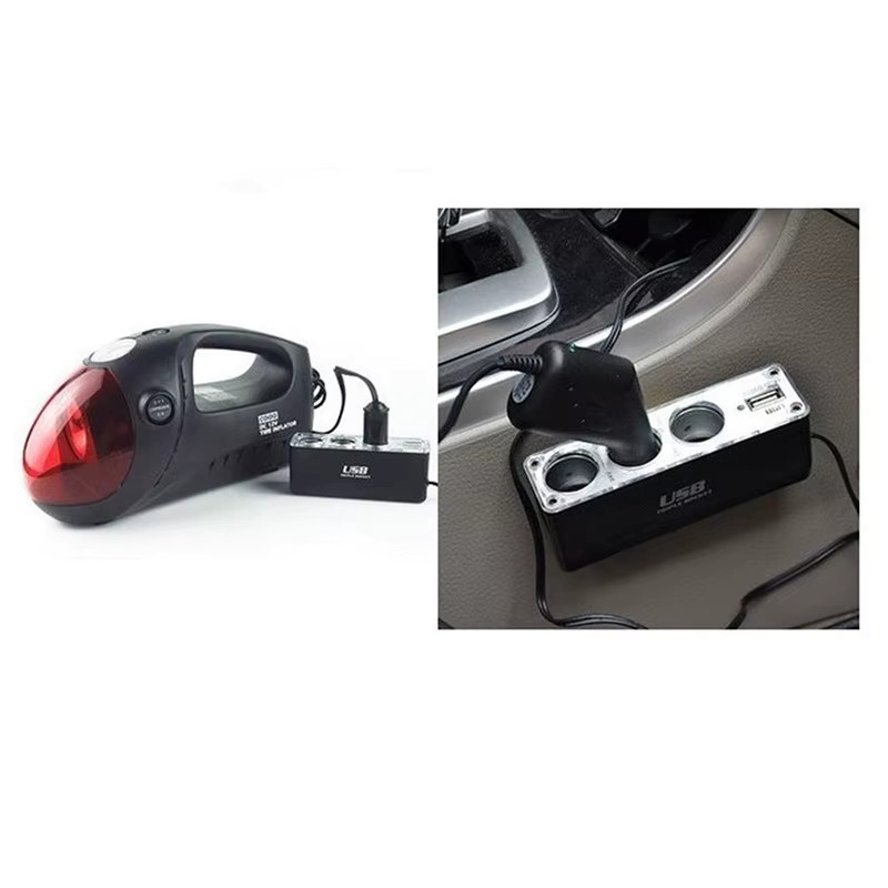 12V Auto Zigarettenanzünder Adapter mit 3-Wege-Mehrfachsteckdose und USB-Port in Schwarz für Telefon, GPS und DVR - Bild 4