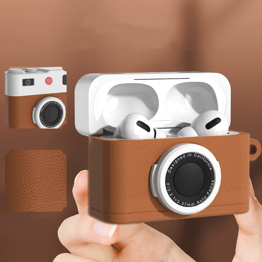 Fancan Retro-Kamera Silikon-Schutzhülle für AirPods Pro 3, Pro 2 und 4 Generation in Weiß - Bild 4