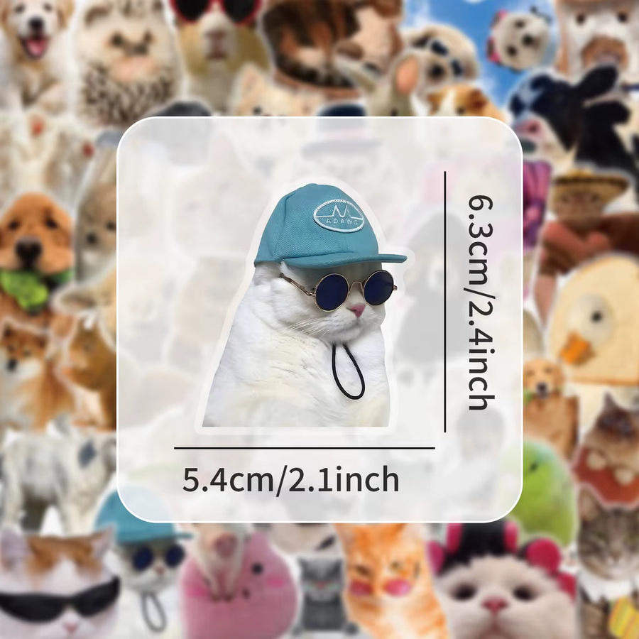 52 Stück Haustier Aufkleber Set mit niedlichen Tier-Motiven in Gold und Multicolour für Notizbücher, Gepäck und DIY-Dekoration von Golden Memory Stickers Store - Bild 4