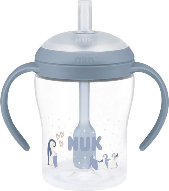 NUK Trinklernflasche Perfect Match mit Strohhalm, Blau, 150 ml - Bild 1