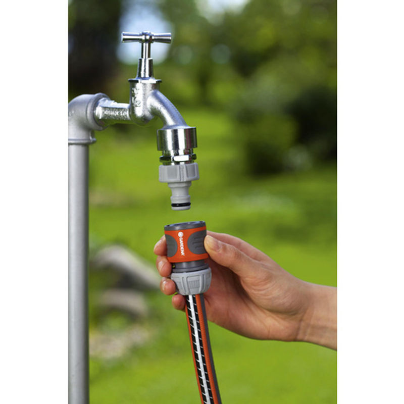 Gardena Schlauchverbinder Quick Coupling aus Kunststoff mit Wasserstop, orange/bunt, B/T/H: 4 x 10,5 x 13 cm - Bild 4
