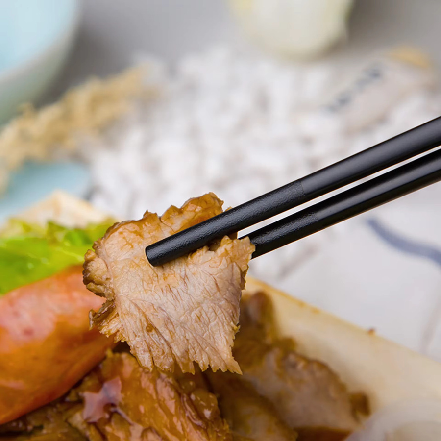 5 Paar JANKNG Essstäbchen aus Zinklegierung in Schwarz und Gold für Sushi und Küche - Bild 5