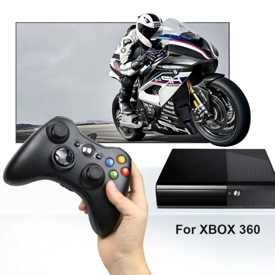 GAMROMBO Game Controller für Xbox 360, Slim und Windows 7/8/10, kabelloses Bluetooth Gamepad mit Dual Vibration und Joystick in Schwarz oder Weiß - Bild 2