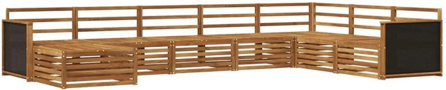 vidaXL Outdoor-Sofagarnitur aus Akazienholz in Braun, 8-teiliges Set im U-Shape mit modernem Latten-Design - Bild 1