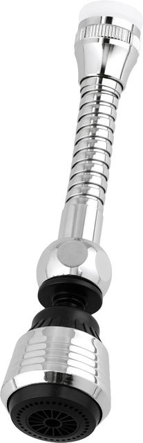 LIVARNO Flexibler Armatur-Aufsatz mit Spritzfunktion aus Edelstahl in Chrom-Optik/Silber - Bild 1