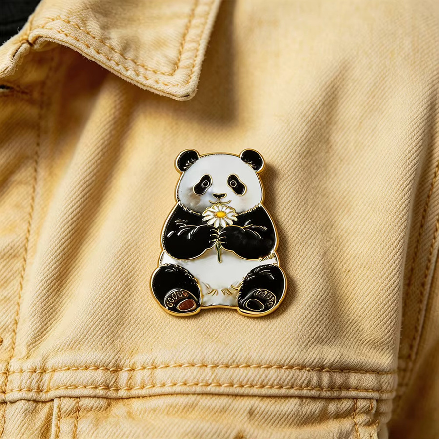 Reliatonny Brosche, Panda, Emaille, Unisex - Bild 3