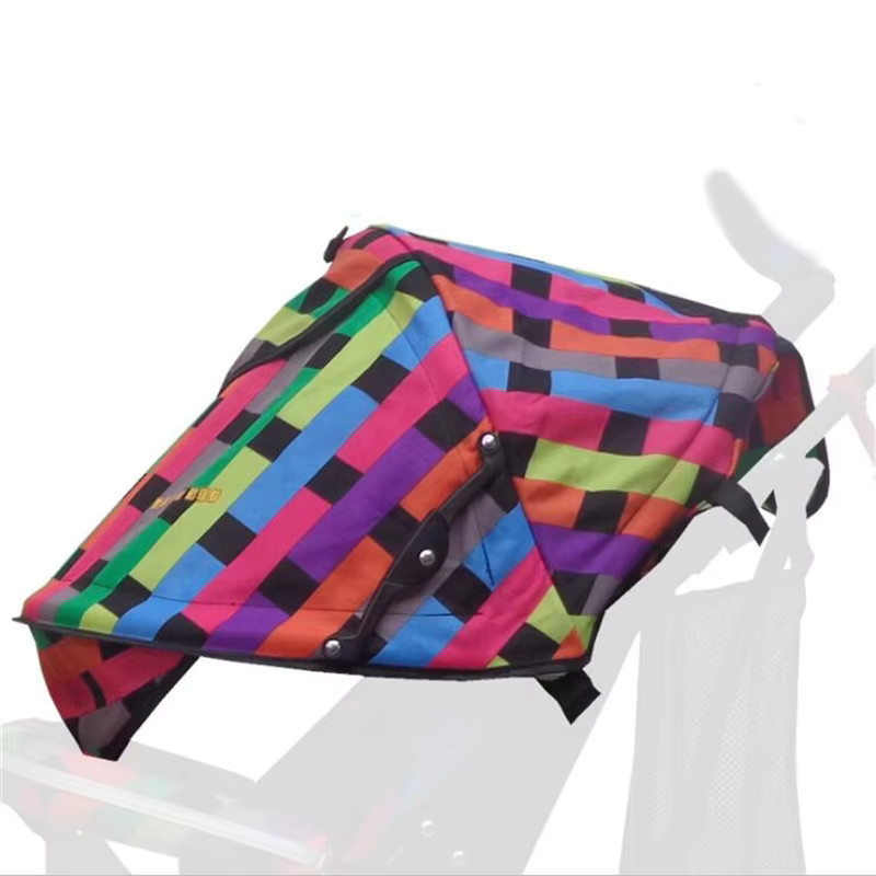 Sonnenschutz Baldachin für Baby Kinderwagen als Zubehör in Schwarz und Multicolour - Bild 2