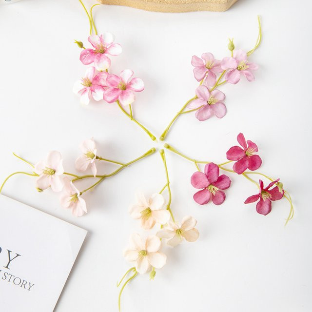 XIAOYINMO Künstliche Pflaumenblüten aus Seide in Pink für Hochzeitsdekoration und DIY-Projekte - Bild 1