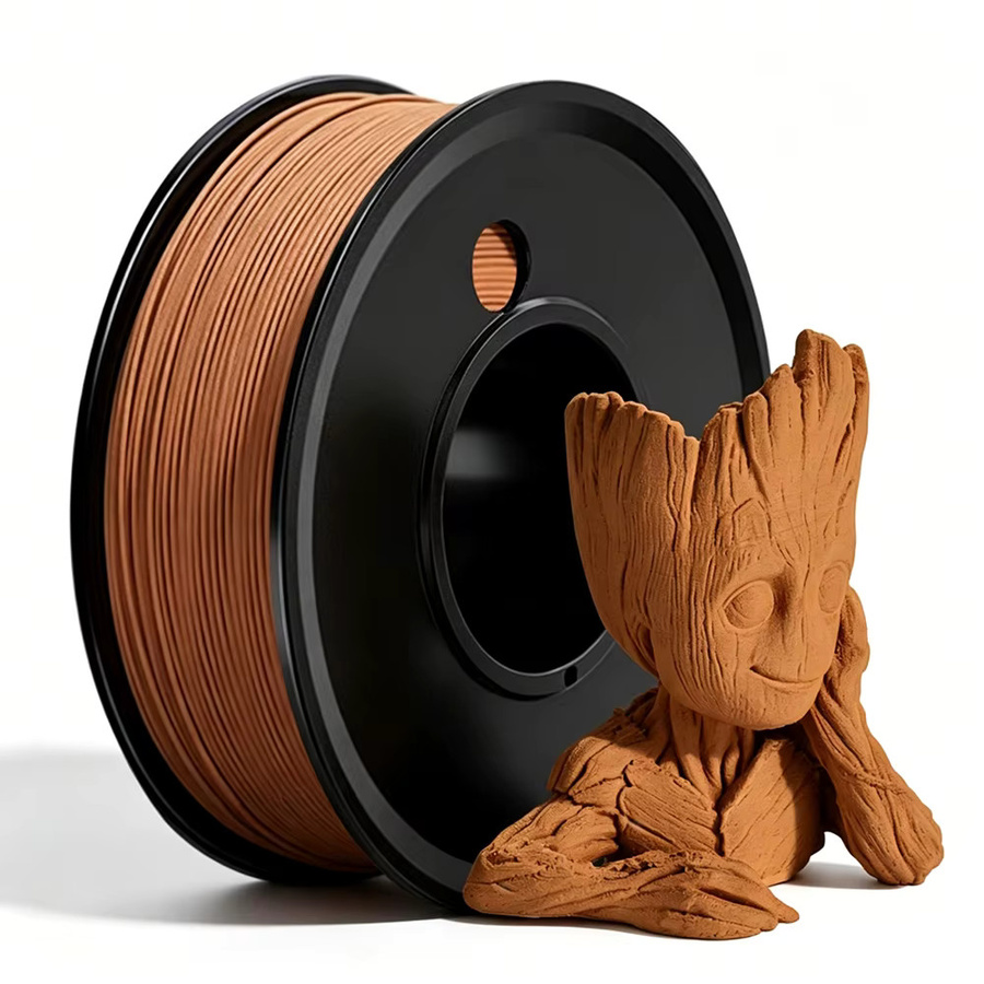 3D Maliang PLA Filament 1,75mm mit Holzmaserung-Textur für FDM 3D-Drucker, 4er-Pack à 250g in Teakholz, Weißeiche, Sandelholz und Kirschholz - Bild 3