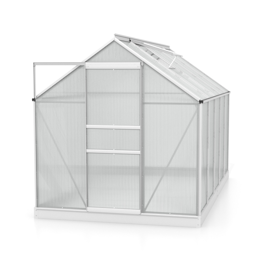 Vitavia Gewächshaus Planet 6200 mit Fundament, Aluminium Eloxiert, Silber, Polycarbonat, B: 195 cm, T: 321 cm, H: 207 cm - Bild 3