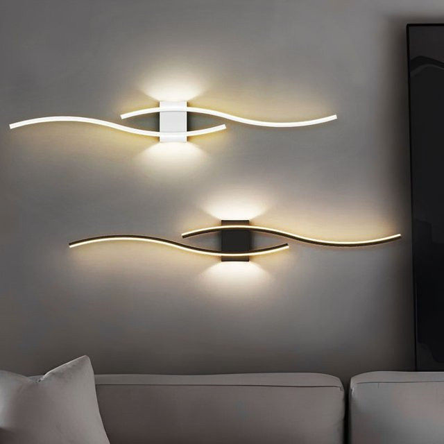 HAULVANG Moderne LED-Wandleuchte in Schwarz oder Weiß für Wohnzimmer, Schlafzimmer und Flur - Bild 1