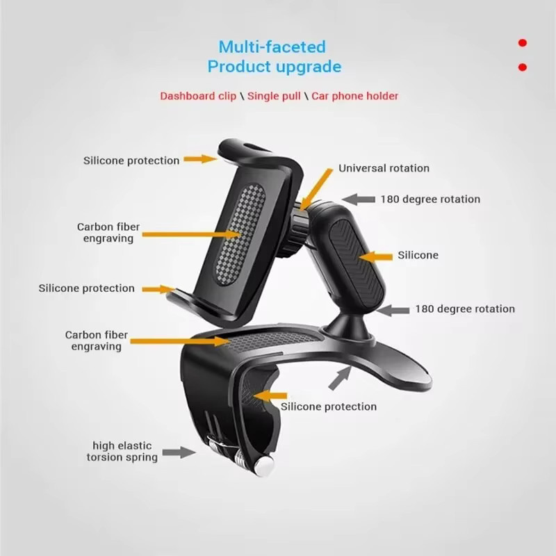 Universelle Autotelefon Halterung für das Dashboard in Schwarz zur GPS Navigation für iPhone, Xiaomi, Redmi, Samsung und Huawei - Bild 3